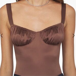 WeWoreWhat Chocolate Brown Bodysuit
